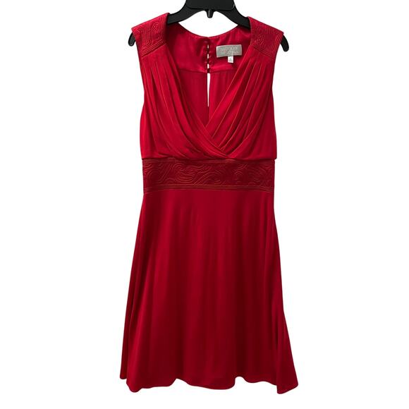 Badgley Mischka Red Silk Dress - Picture 1 of 6